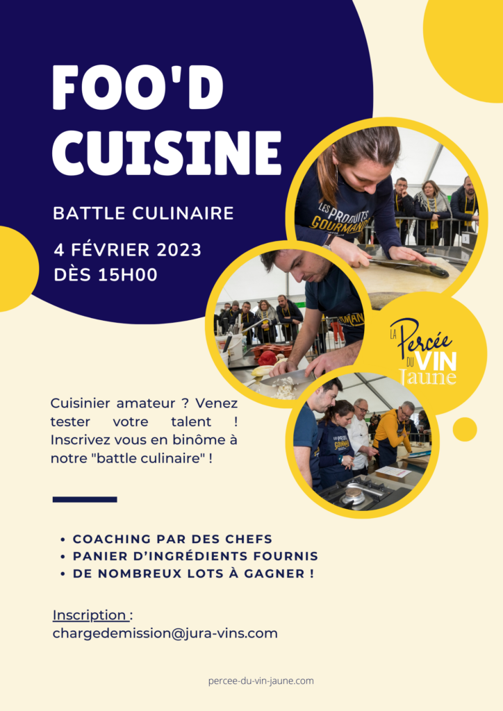 Flyer de la battle culinaire de la percée du vin jaune 2023